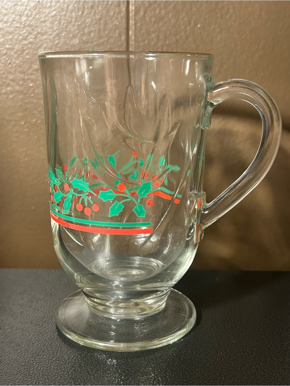 Vintage Arby Hot Toddy Holly Berry Glass, Promo